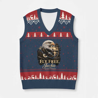 Fly Free Jackie Big Bear Bald Eagle Memorial V-Neck Knit Sweater Vest California Valley Sunset Forest Nature Graphic