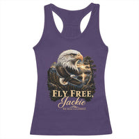Fly Free Jackie Big Bear Bald Eagle Memorial Racerback Tank Top California Valley Sunset Forest Nature Graphic