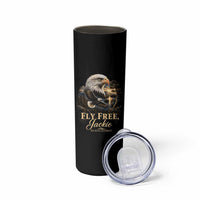 Fly Free Jackie Big Bear Bald Eagle Memorial Skinny Tumbler California Valley Sunset Forest Nature Graphic