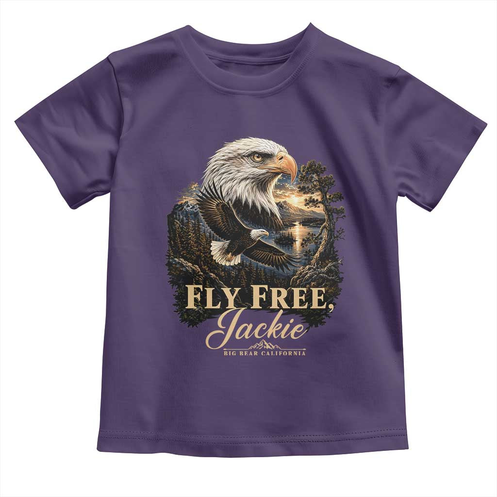 Fly Free Jackie Big Bear Bald Eagle Memorial Toddler T Shirt California Valley Sunset Forest Nature Graphic