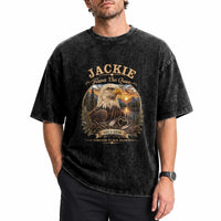 Jackie Forever Our Queen Bald Eagle Memorial Washed Cotton T-Shirt Big Bear Lake Crest Tribute Graphic