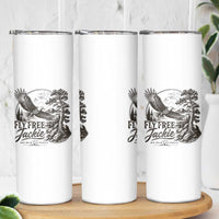 Fly Free Jackie Vintage Etching Soaring Eagle Skinny Tumbler Big Bear Lake Wilderness Graphic