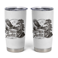 Fly Free Jackie Vintage Etching Soaring Eagle Tumbler Cup Big Bear Lake Wilderness Graphic