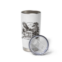 Fly Free Jackie Vintage Etching Soaring Eagle Tumbler Cup Big Bear Lake Wilderness Graphic