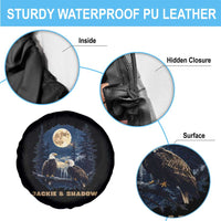 Jackie and Shadow Bald Eagle Couple Spare Tire Cover Full Moon Forest Vintage Nature Graphic