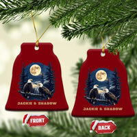 Jackie and Shadow Bald Eagle Couple Ceramic Ornament Full Moon Forest Vintage Nature Graphic