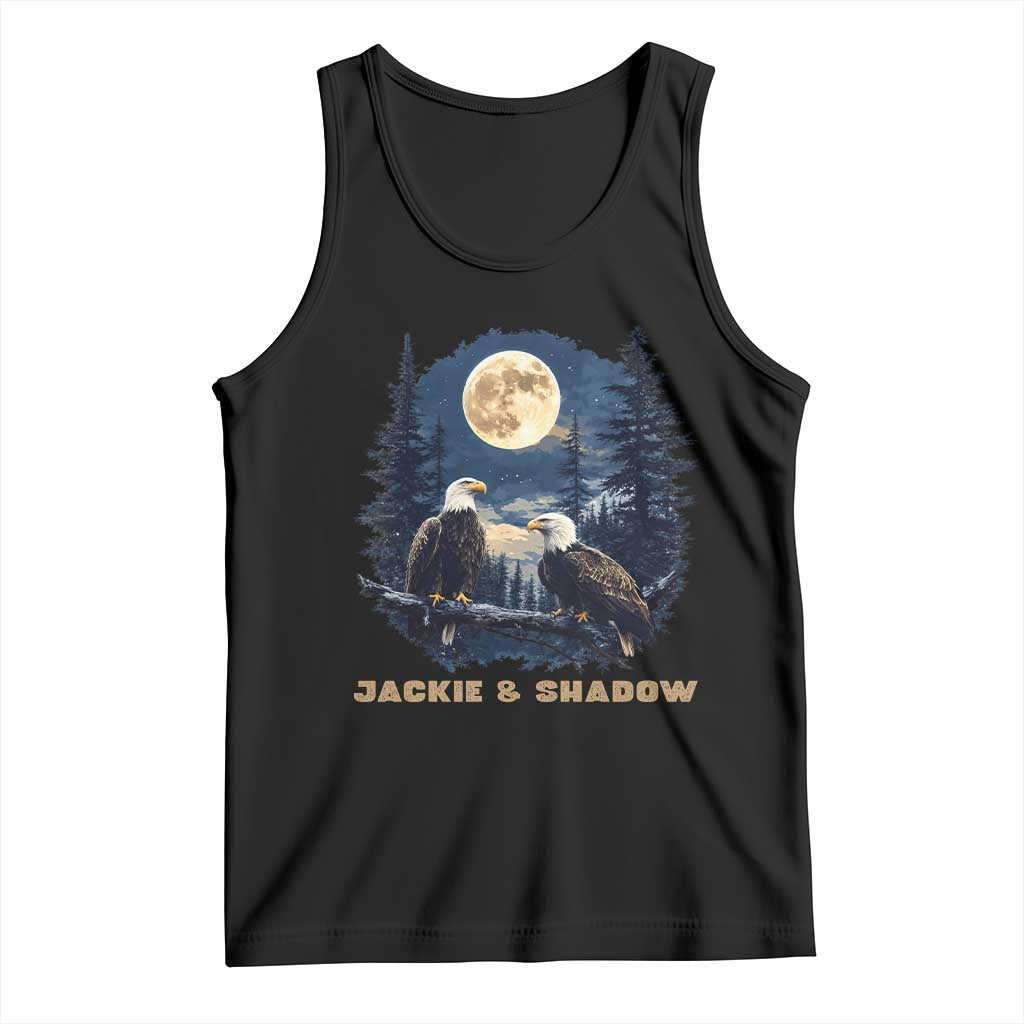Jackie and Shadow Bald Eagle Couple Tank Top Full Moon Forest Vintage Nature Graphic