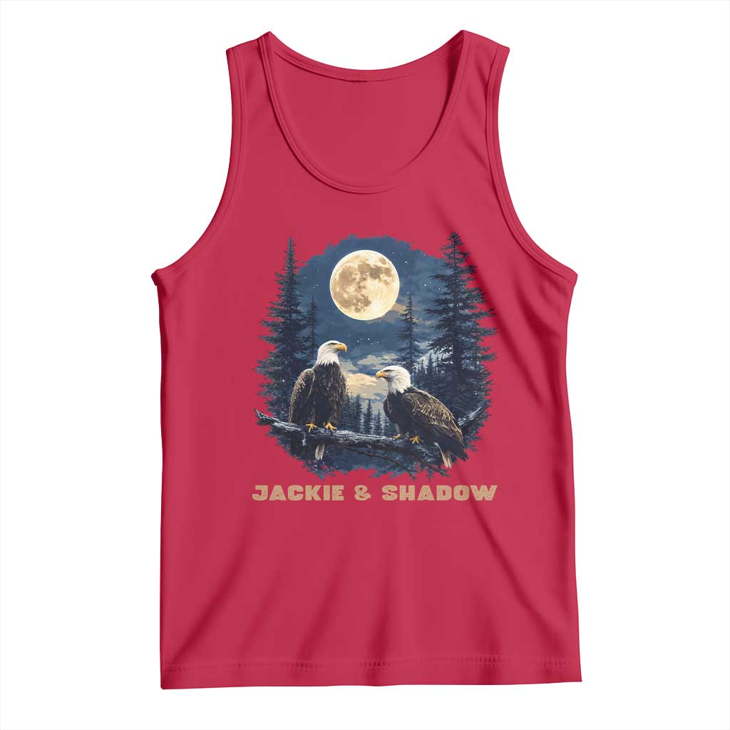 Jackie and Shadow Bald Eagle Couple Tank Top Full Moon Forest Vintage Nature Graphic