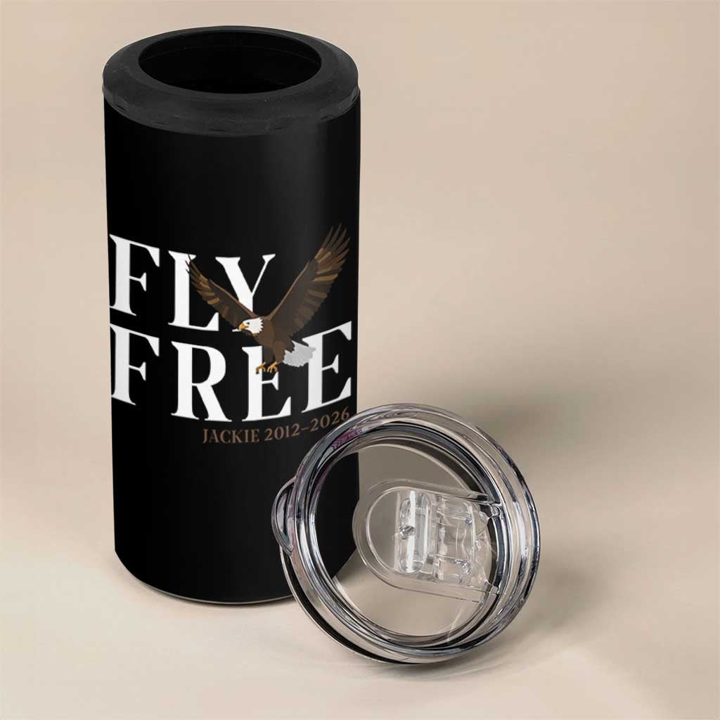Fly Free Jackie Eagle 2012 2026 Memorial 4 in 1 Can Cooler Tumbler Soaring Wilderness Tribute
