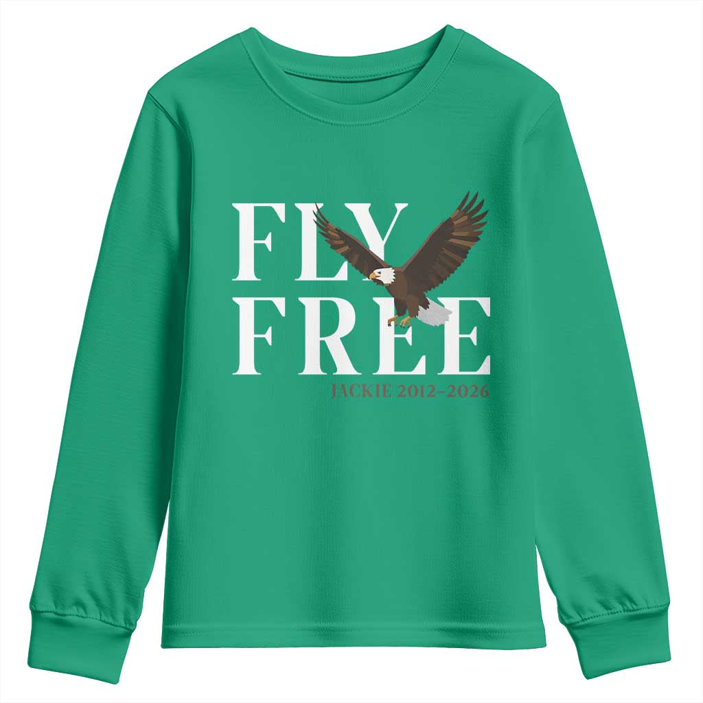 Fly Free Jackie Eagle 2012 2026 Memorial Youth Sweatshirt Soaring Wilderness Tribute