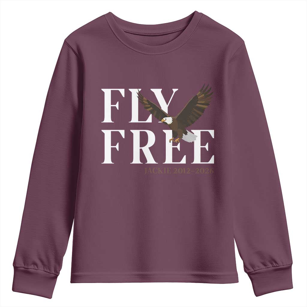 Fly Free Jackie Eagle 2012 2026 Memorial Youth Sweatshirt Soaring Wilderness Tribute