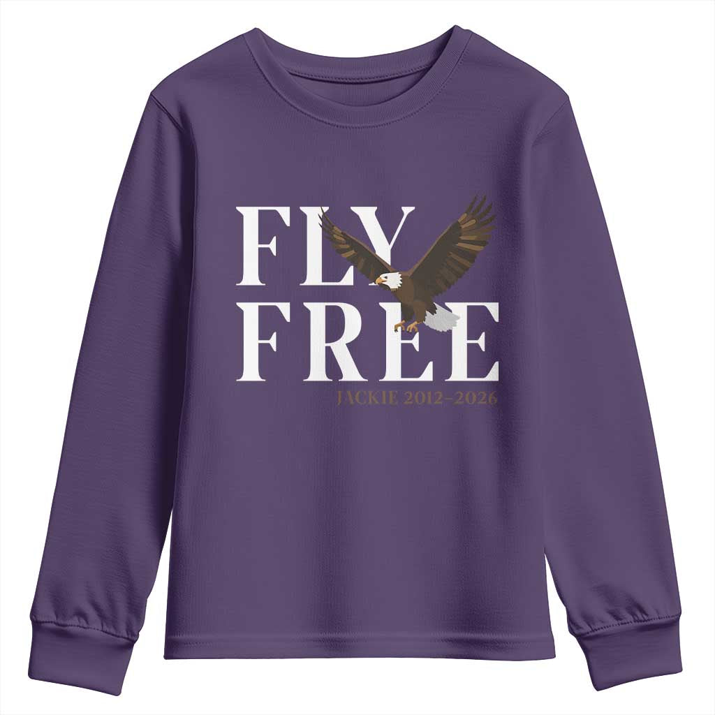 Fly Free Jackie Eagle 2012 2026 Memorial Youth Sweatshirt Soaring Wilderness Tribute
