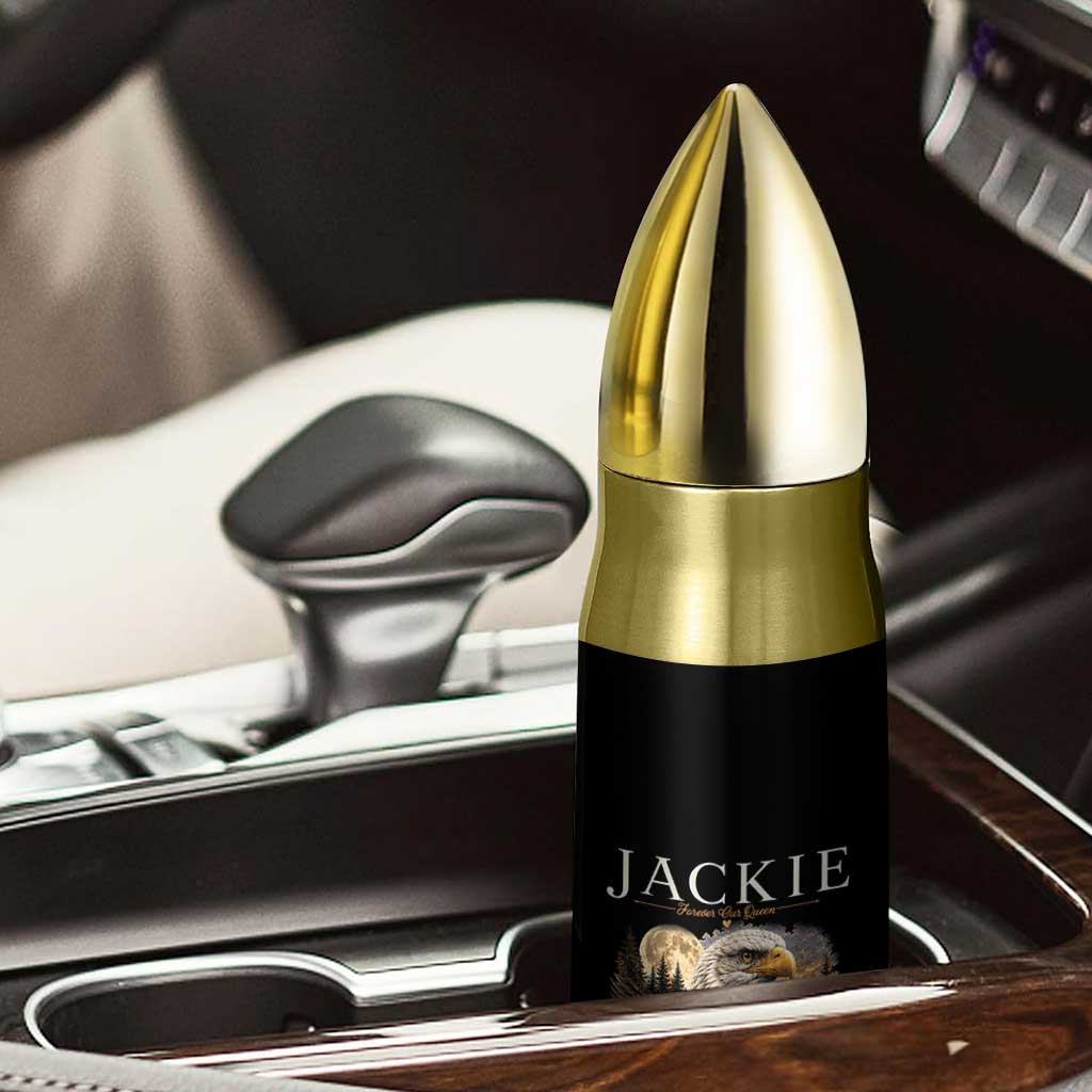 Jackie Forever Our Queen Bald Eagle 2012 2026 Memorial Bullet Tumbler Fly High in Big Bear Moonlit Mountain Tribute