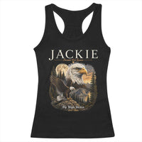 Jackie Forever Our Queen Bald Eagle 2012 2026 Memorial Racerback Tank Top Fly High in Big Bear Moonlit Mountain Tribute