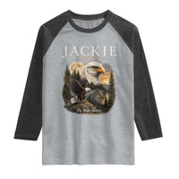 Jackie Forever Our Queen Bald Eagle 2012 2026 Memorial Raglan Shirt Fly High in Big Bear Moonlit Mountain Tribute