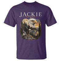 Jackie Forever Our Queen Bald Eagle 2012 2026 Memorial T Shirt Fly High in Big Bear Moonlit Mountain Tribute