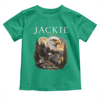 Jackie Forever Our Queen Bald Eagle 2012 2026 Memorial Toddler T Shirt Fly High in Big Bear Moonlit Mountain Tribute