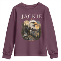 Jackie Forever Our Queen Bald Eagle 2012 2026 Memorial Youth Sweatshirt Fly High in Big Bear Moonlit Mountain Tribute