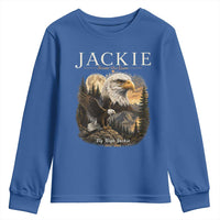 Jackie Forever Our Queen Bald Eagle 2012 2026 Memorial Youth Sweatshirt Fly High in Big Bear Moonlit Mountain Tribute