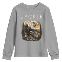 Jackie Forever Our Queen Bald Eagle 2012 2026 Memorial Youth Sweatshirt Fly High in Big Bear Moonlit Mountain Tribute
