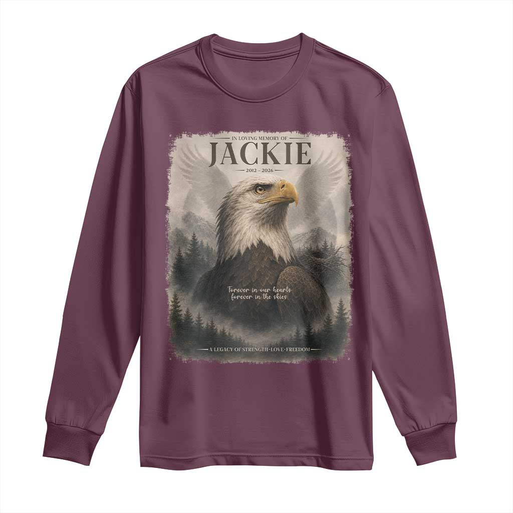 In Loving Memory of Jackie Eagle Memorial Portrait Long Sleeve Shirt 2012 2026 Legacy Of Strength Wilderness Tribute