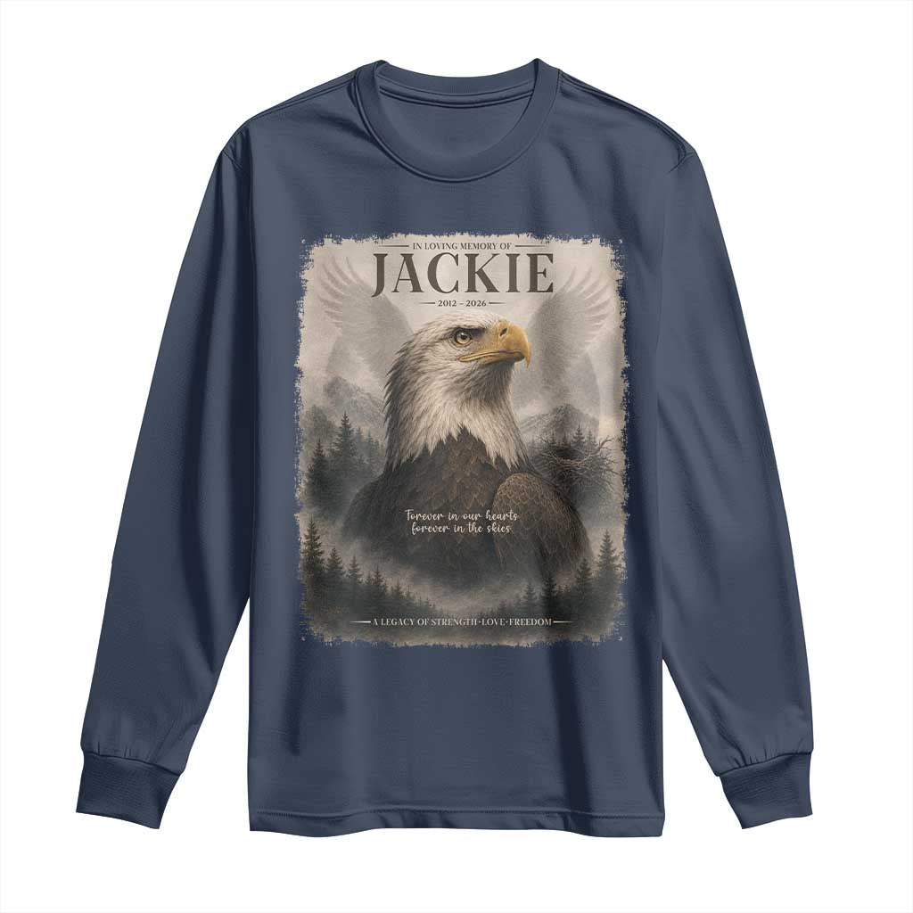 In Loving Memory of Jackie Eagle Memorial Portrait Long Sleeve Shirt 2012 2026 Legacy Of Strength Wilderness Tribute