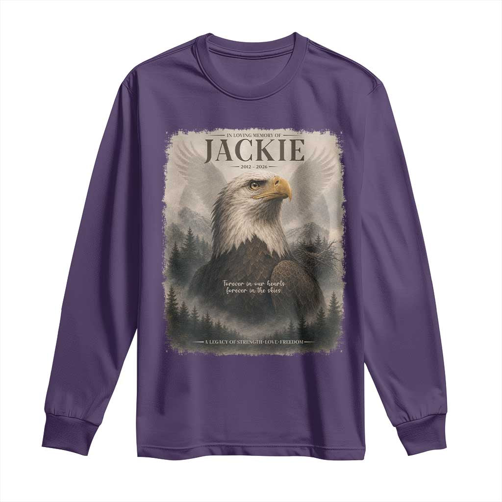 In Loving Memory of Jackie Eagle Memorial Portrait Long Sleeve Shirt 2012 2026 Legacy Of Strength Wilderness Tribute