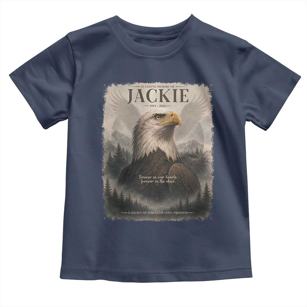 In Loving Memory of Jackie Eagle Memorial Portrait Toddler T Shirt 2012 2026 Legacy Of Strength Wilderness Tribute