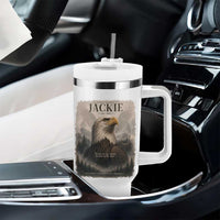 In Loving Memory of Jackie Eagle Memorial Portrait Tumbler With Handle 2012 2026 Legacy Of Strength Wilderness Tribute