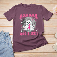 Breast Cancer Boo Sheet T Shirt Breast Cancer Is Boo Sheet Halloween Pink Ribbon Support Breast Cancer Warrior - Wonder Print Shop