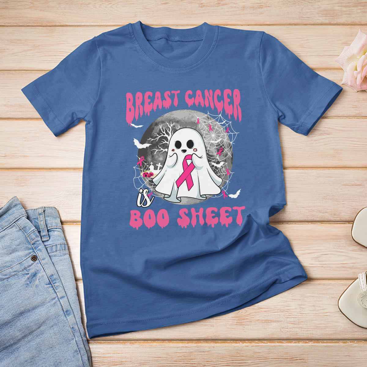 Breast Cancer Boo Sheet T Shirt Breast Cancer Is Boo Sheet Halloween Pink Ribbon Support Breast Cancer Warrior - Wonder Print Shop