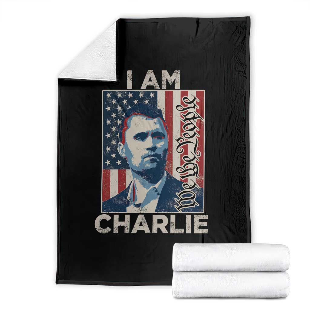 Stand With Charlie Throw Blanket Patriotic Free Speech We The People American Flag Graphic - Wonder Print Shop