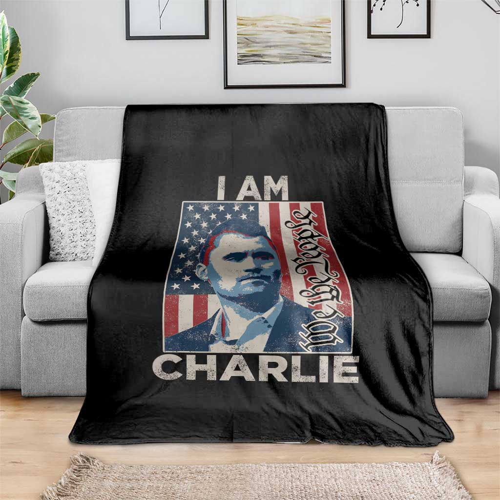 Stand With Charlie Throw Blanket Patriotic Free Speech We The People American Flag Graphic - Wonder Print Shop