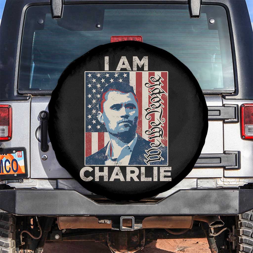 Stand With Charlie Spare Tire Cover Patriotic Free Speech We The People American Flag Graphic - Wonder Print Shop