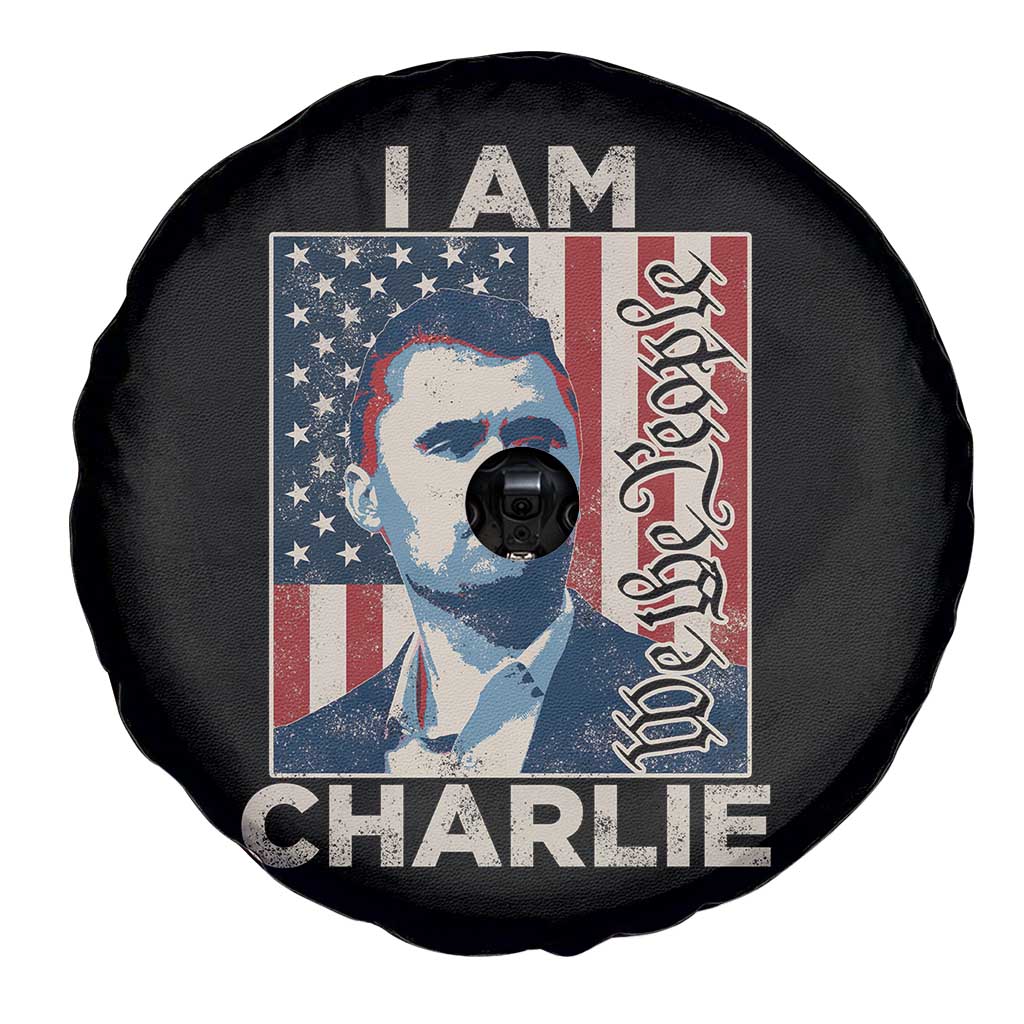 Stand With Charlie Spare Tire Cover Patriotic Free Speech We The People American Flag Graphic - Wonder Print Shop