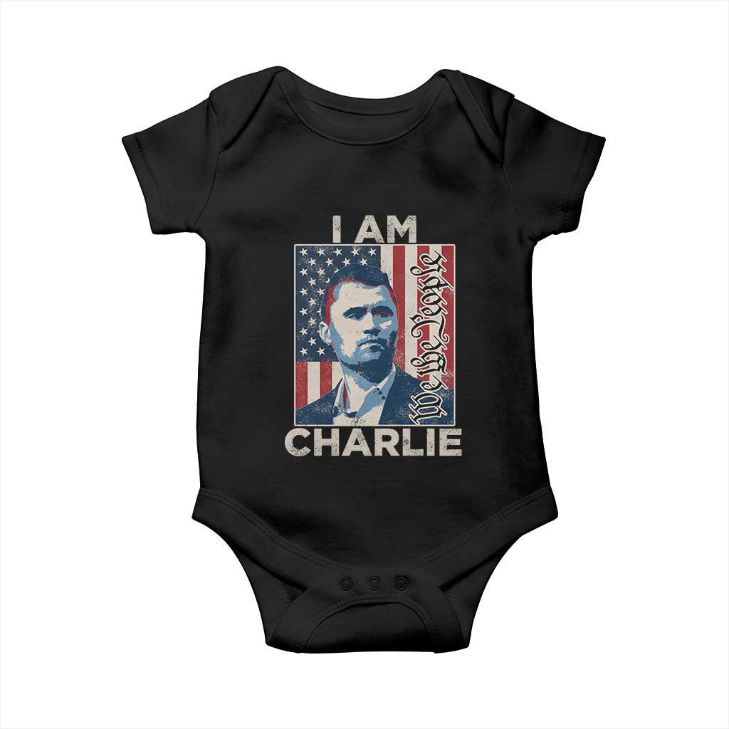 Stand With Charlie Baby Onesie Patriotic Free Speech We The People American Flag Graphic - Wonder Print Shop