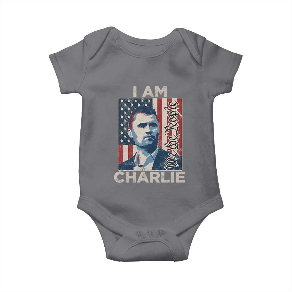 Stand With Charlie Baby Onesie Patriotic Free Speech We The People American Flag Graphic - Wonder Print Shop