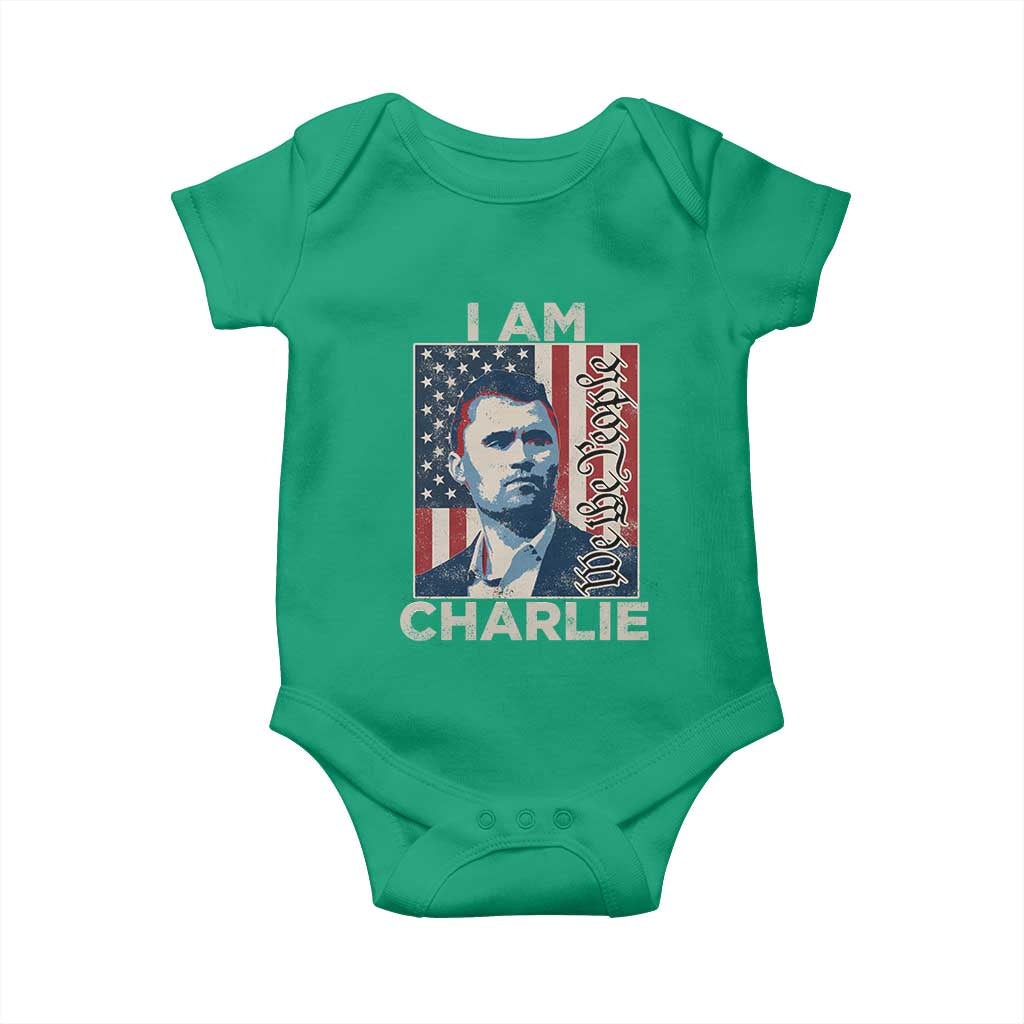Stand With Charlie Baby Onesie Patriotic Free Speech We The People American Flag Graphic - Wonder Print Shop