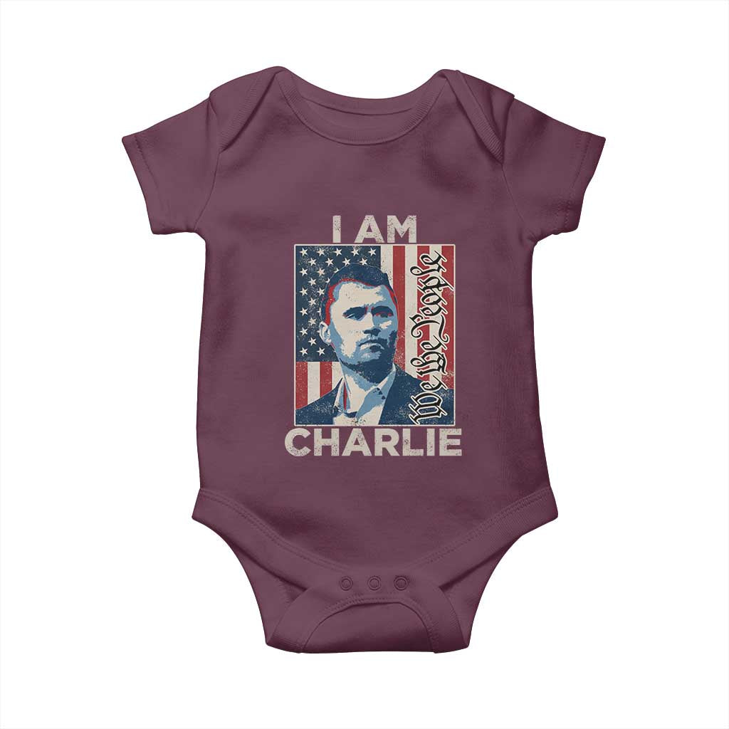Stand With Charlie Baby Onesie Patriotic Free Speech We The People American Flag Graphic - Wonder Print Shop