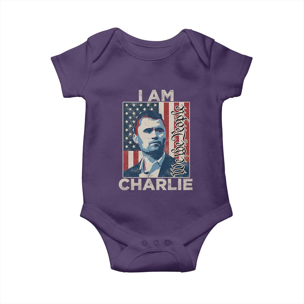 Stand With Charlie Baby Onesie Patriotic Free Speech We The People American Flag Graphic - Wonder Print Shop