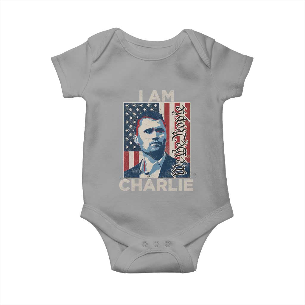 Stand With Charlie Baby Onesie Patriotic Free Speech We The People American Flag Graphic - Wonder Print Shop