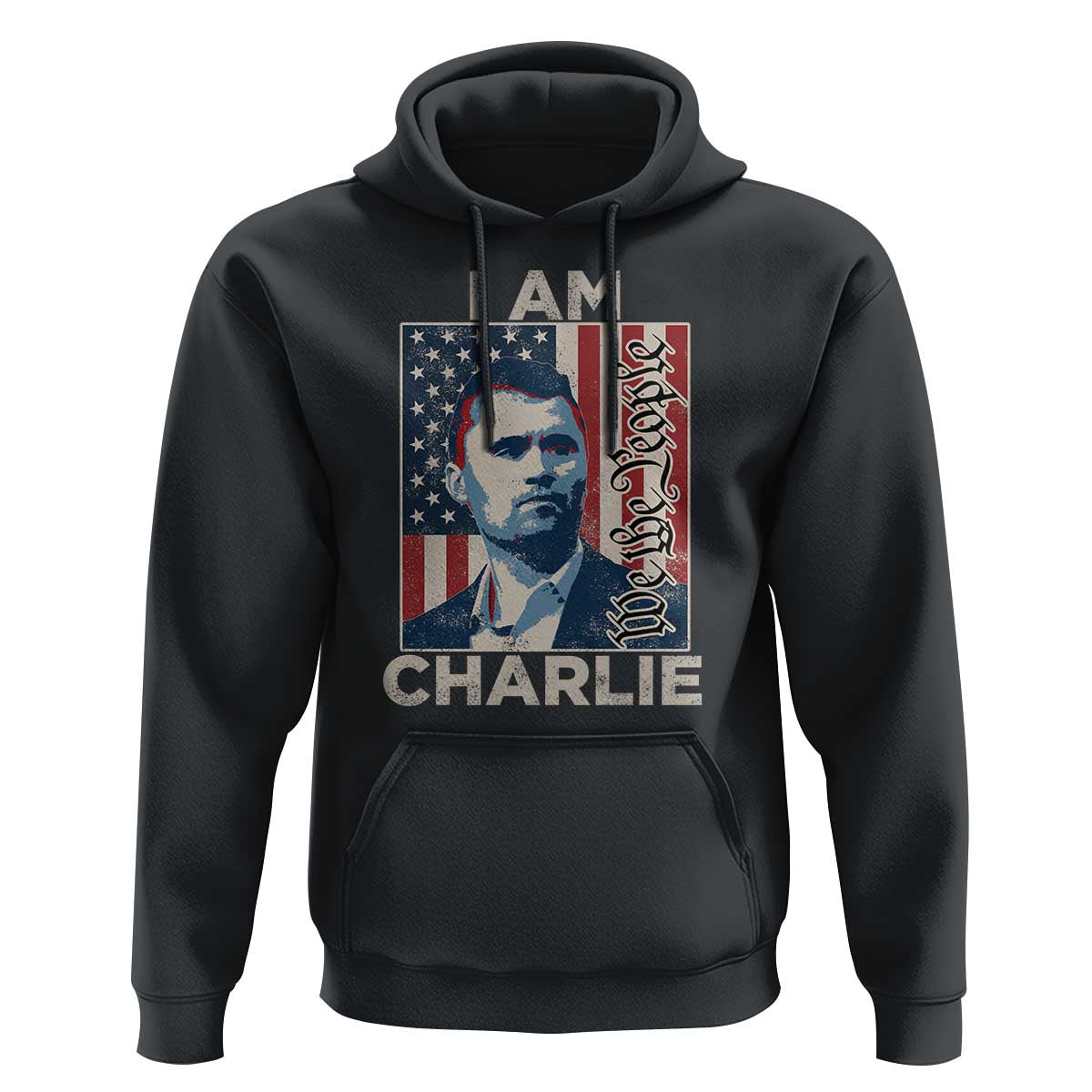 Stand With Charlie Hoodie Patriotic Free Speech We The People American Flag Graphic - Wonder Print Shop