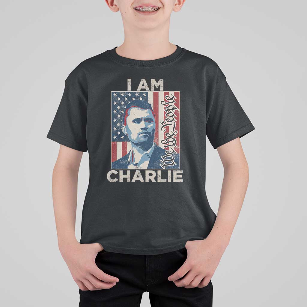Stand With Charlie T Shirt For Kid Patriotic Free Speech We The People American Flag Graphic - Wonder Print Shop