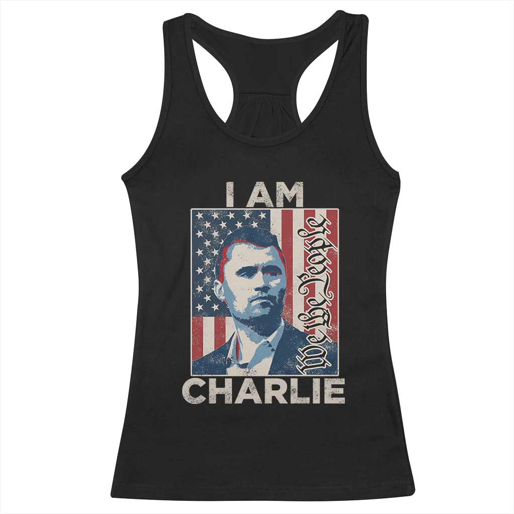 Stand With Charlie Racerback Tank Top Patriotic Free Speech We The People American Flag Graphic - Wonder Print Shop