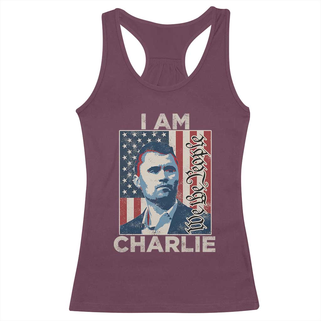 Stand With Charlie Racerback Tank Top Patriotic Free Speech We The People American Flag Graphic - Wonder Print Shop
