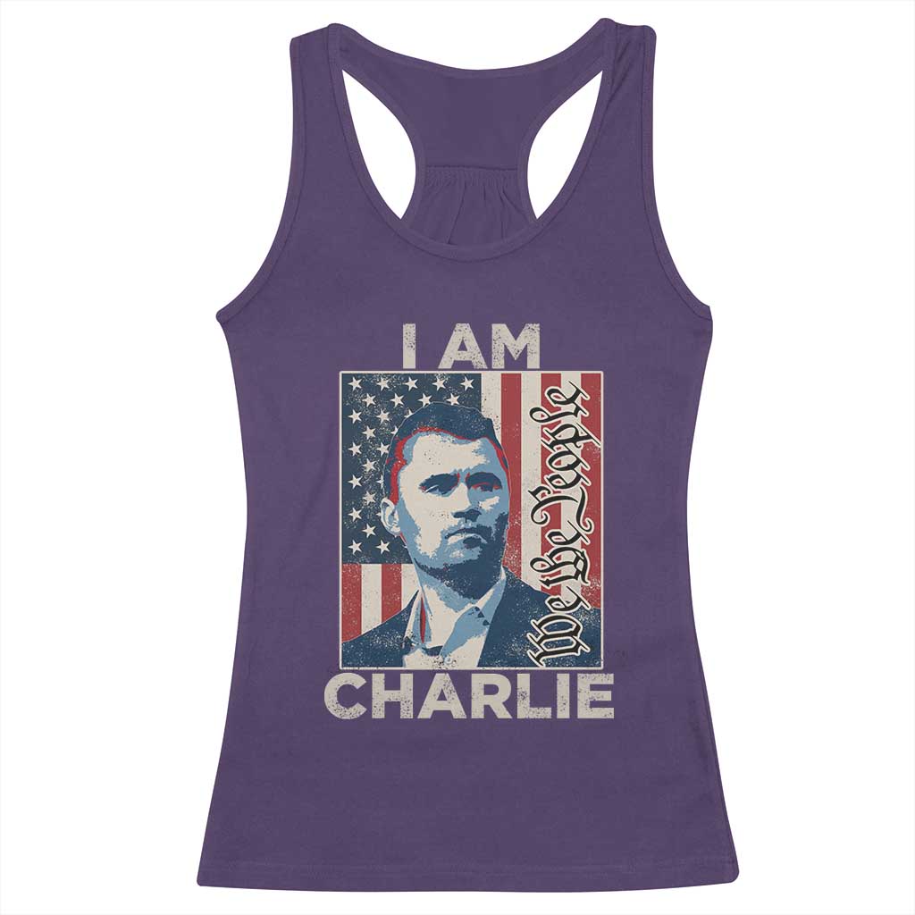 Stand With Charlie Racerback Tank Top Patriotic Free Speech We The People American Flag Graphic - Wonder Print Shop