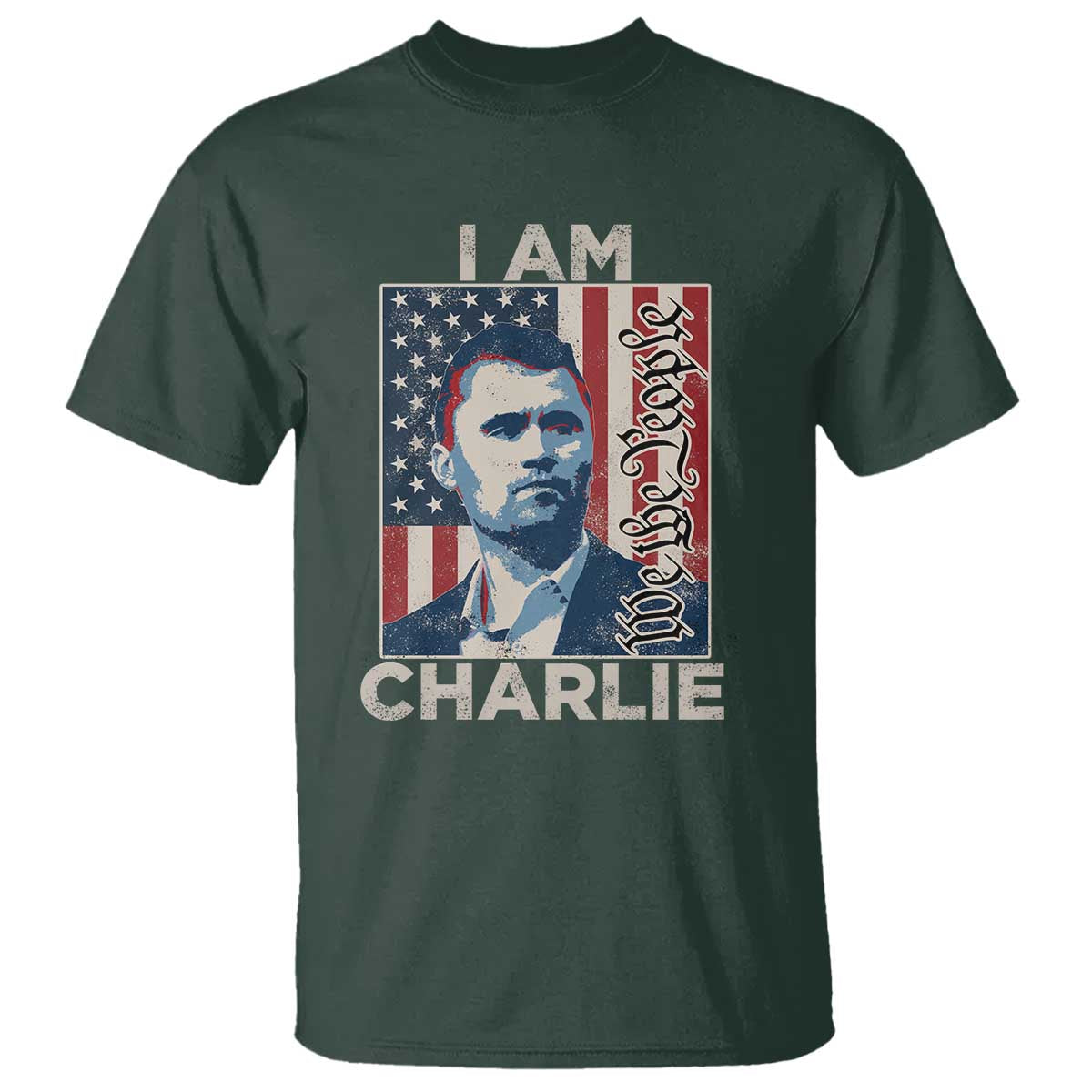 Stand With Charlie T Shirt Patriotic Free Speech We The People American Flag Graphic - Wonder Print Shop