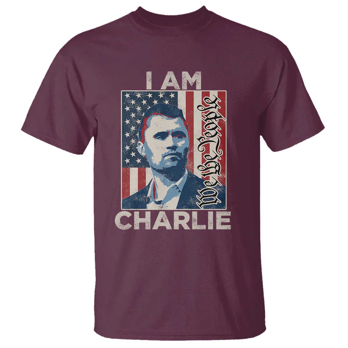Stand With Charlie T Shirt Patriotic Free Speech We The People American Flag Graphic - Wonder Print Shop