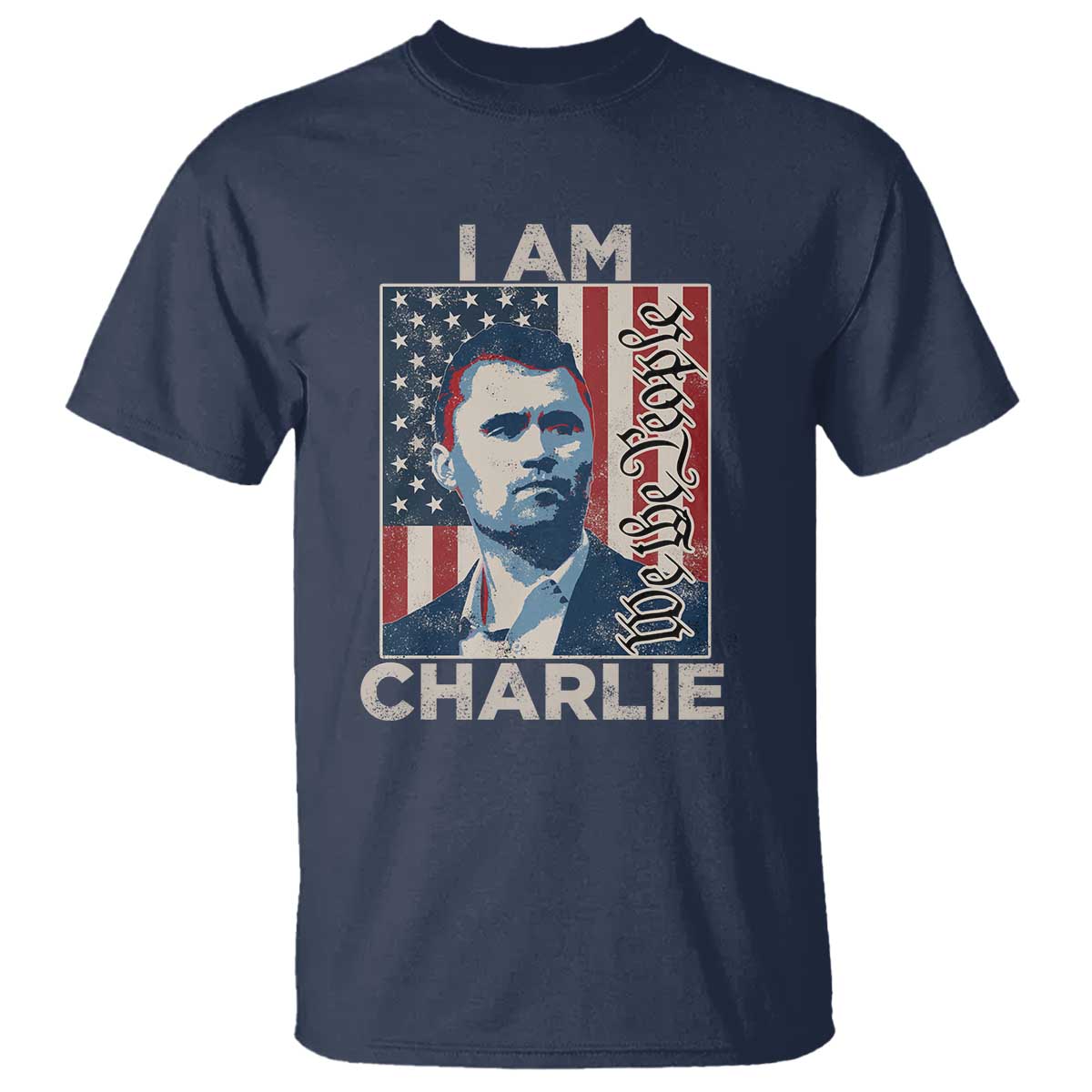Stand With Charlie T Shirt Patriotic Free Speech We The People American Flag Graphic - Wonder Print Shop