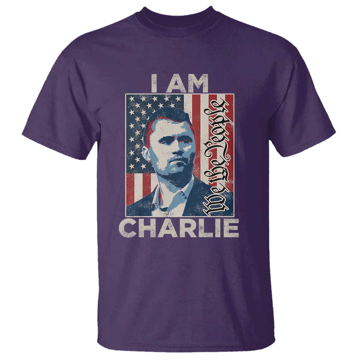 Stand With Charlie T Shirt Patriotic Free Speech We The People American Flag Graphic - Wonder Print Shop